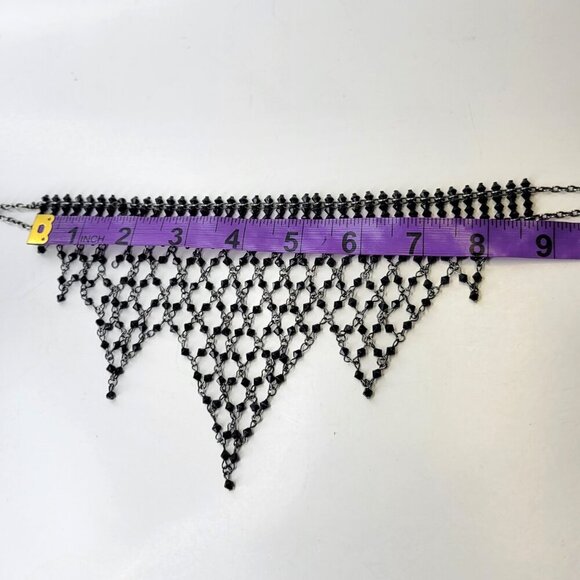 Black Choker Necklace Black  Bead Necklace - Picture 7 of 9